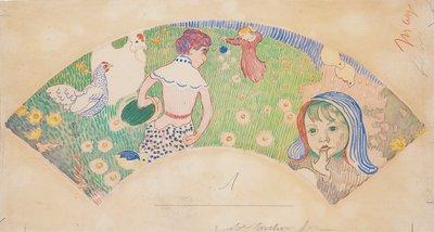 庭で、1890 作： Maurice Denis