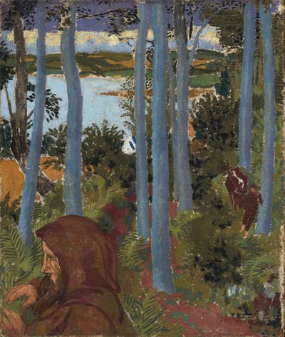 フード付きの男のいる風景、1903年。 作： Maurice Denis