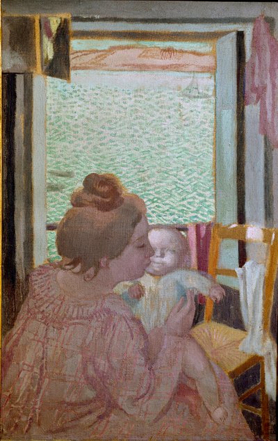 窓から見えるマタニティ 作： Maurice Denis