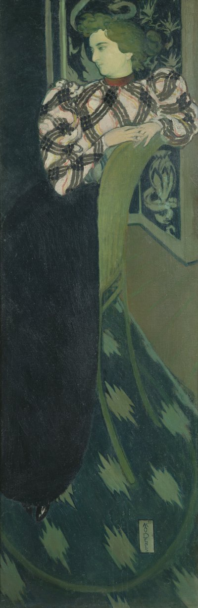 1893年に緑色のランソン夫人の肖像 作： Maurice Denis