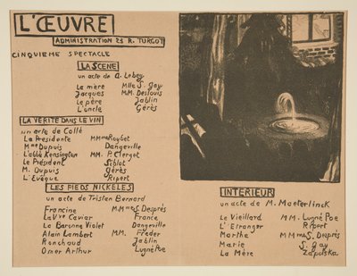 Lの劇場のプログラム 作： Maurice Denis