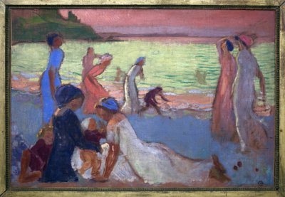 9月の夕方、トレスティグネルのビーチにて 作： Maurice Denis
