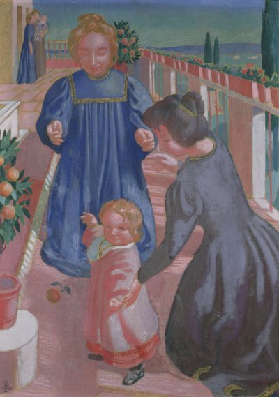 フィエーゾレのテラスでの最初のステップ、1898 作： Maurice Denis