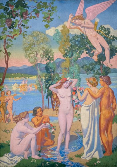 プシュケの物語、パネル I. エロスはプシュケの美しさに打たれる 作： Maurice Denis