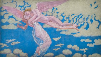 プシュケの物語、パネルVII。 プシュケを天まで運ぶキューピッド 作： Maurice Denis