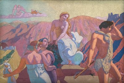 プシュケの物語、パネル VI。 プシュケの親族は山頂で別れを告げる 作： Maurice Denis