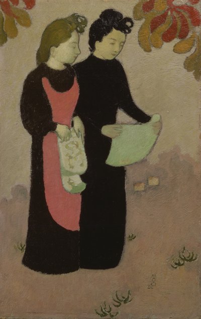 2人の姉妹、1892年（パネル） 作： Maurice Denis