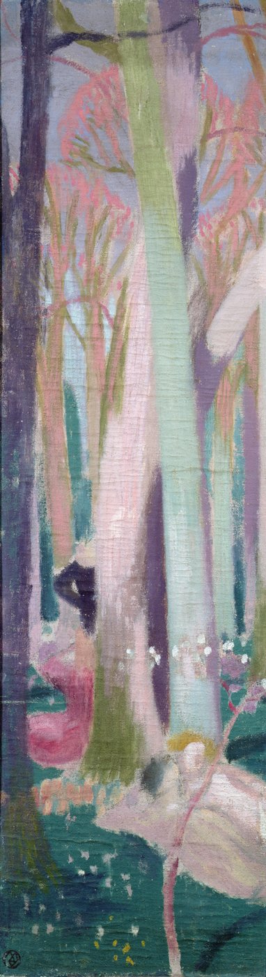 森の中の木、「森のヒヤシンス」の研究 作： Maurice Denis