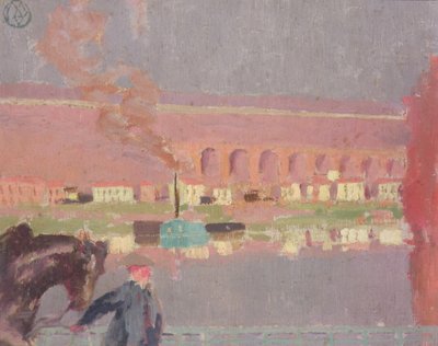ペックの古い橋から見た高架橋ペック、1898年頃（絵画） 作： Maurice Denis