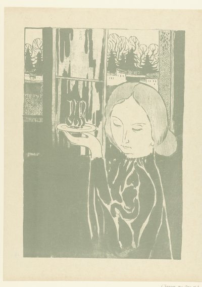 Vrouw met waterkan op dinblad 水差しを持つ女 裁判（シリーズタイトル） 作： Maurice Denis