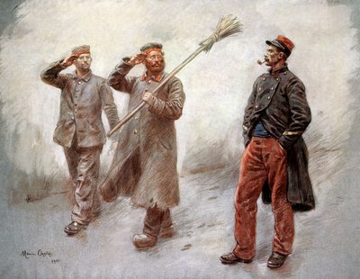 ディナン (フランス、ブルターニュ) のドイツ人捕虜収容所にて、モーリス・オレンジが描いた絵 作： Maurice Henri Orange