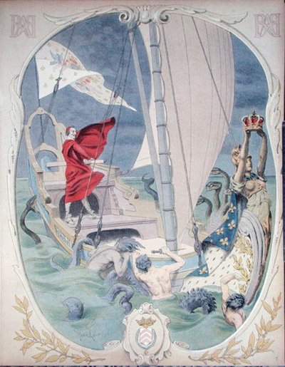 アルマン＝ジャン・デュ・プレシ、フランス王室への忠誠心を守るリシュリュー枢機卿（1585-1642）、テオドール・カミュによるリシュリューの生涯からの挿絵 作： Maurice Leloir