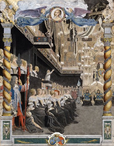 イングランドのアンリエット・アン（Henriette-Anne）（1644-1670）の葬儀（8月21日、サン・ドニ（Saint Denis）のバシリカにて 作： Maurice Leloir