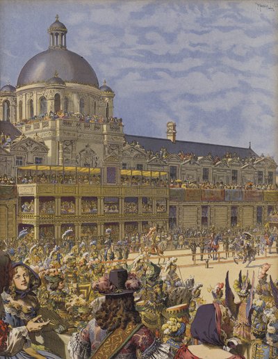 大きなチュイルリーカルーセル、ローマ帝国王による頭のレース 作： Maurice Leloir