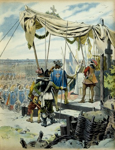 フランスの歴史：1627-1628年のラロシェルの本拠地。リシュリュー枢機卿 作： Maurice Leloir