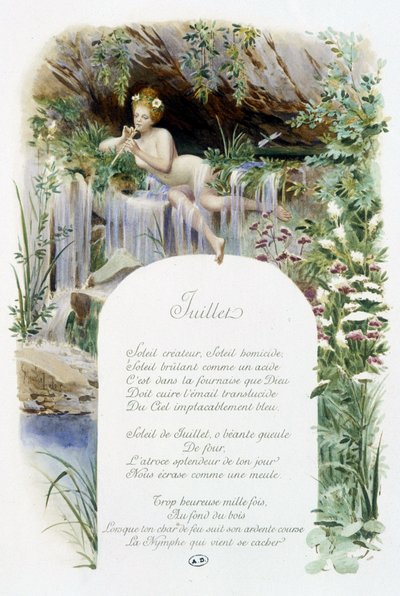 7月 "La Chanson du mois" Jérôme Doucet作、イラスト：Maurice Leloir、編：Reims 1904。L.ミショー 作： Maurice Leloir