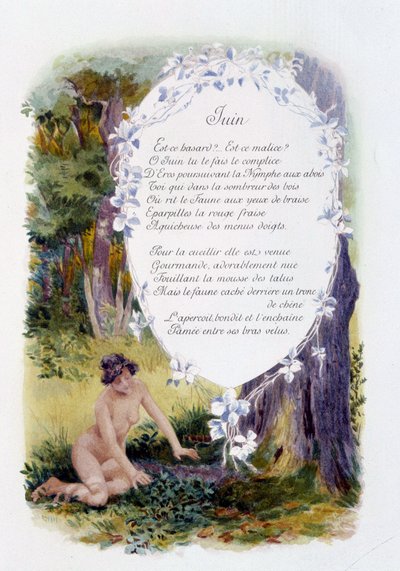6月 "La Chanson du mois" Jérôme Doucet作 挿絵：Maurice Leloir編 ランス 1904年L.ミショー 作： Maurice Leloir