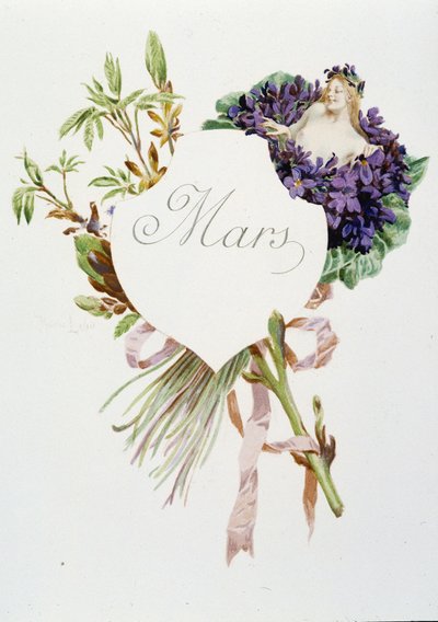 3月 "La Chanson du mois" Jérôme Doucet作 挿絵：Maurice Leloir編 ランス 1904年L.ミショー 作： Maurice Leloir