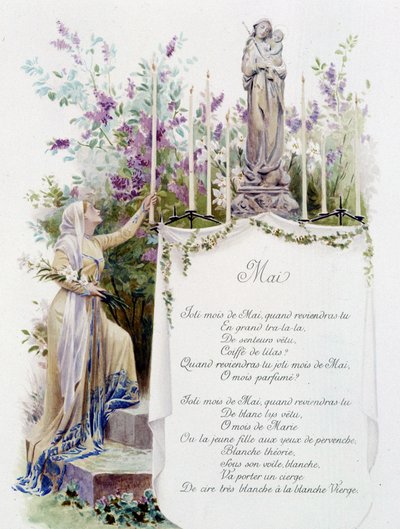 5月 "La Chanson du mois" ジェローム・ドゥーセ作 挿絵：モーリス・ルロワール編 ランス 1904年L.ミショー 作： Maurice Leloir
