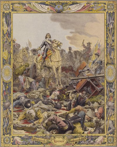 ル・コント・ド・フォンテーヌの遺体を称えるロクロイの戦い 作： Maurice Leloir