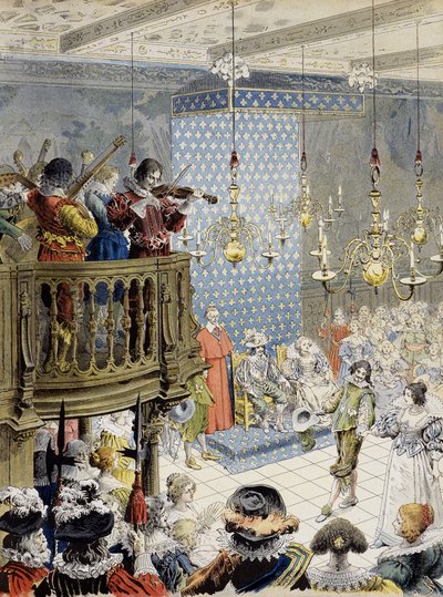 宮廷での舞踏会（ルイ13世時代） - モーリス・ルロワールの「リシュリュー」に掲載。 作： Maurice Leloir