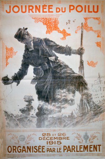 毛深い日1915年12月25日と26日、フランス第一次世界大戦のポスター、1915年 作： Maurice Neumont