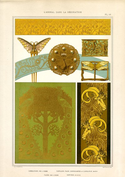 ジュエリーと装飾用動物モチーフ（リトグラフ） 作： Maurice Pillard Verneuil