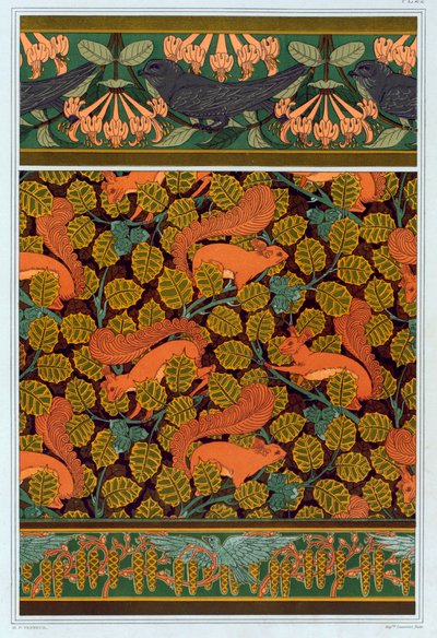 壁紙、ボーダー、パブのデザイン。 1897年。 作： Maurice Pillard Verneuil