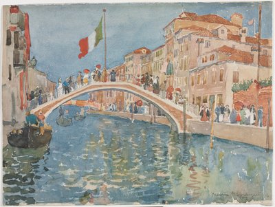 ヴェネツィアの橋 作： Maurice Prendergast