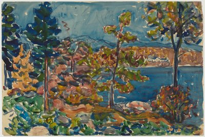 海岸沿い 作： Maurice Prendergast