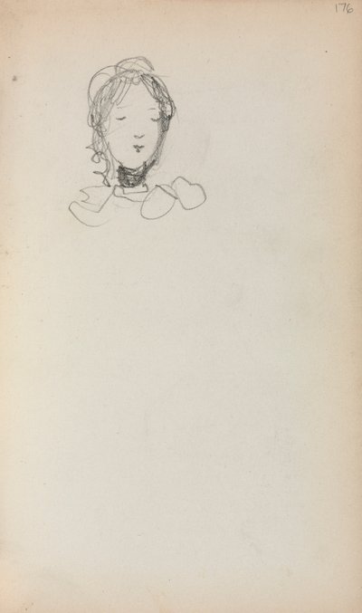 イタリアのスケッチブック少女の頭 (176ページ) 作： Maurice Prendergast