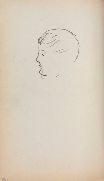 イタリアのスケッチブック横顔の男の頭 (150ページ) 作： Maurice Prendergast