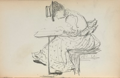 イタリアのスケッチブック座る女 (107ページ) 作： Maurice Prendergast