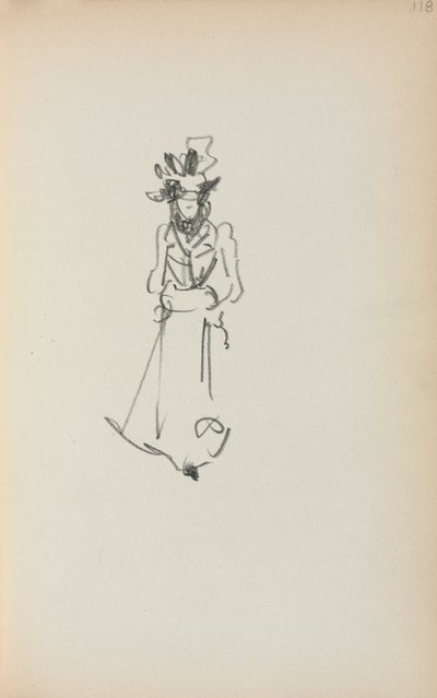 イタリアのスケッチブック立つ女 ( ページ 118) 作： Maurice Prendergast