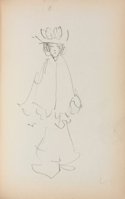 イタリアのスケッチブック立つ女 (147ページ) 作： Maurice Prendergast