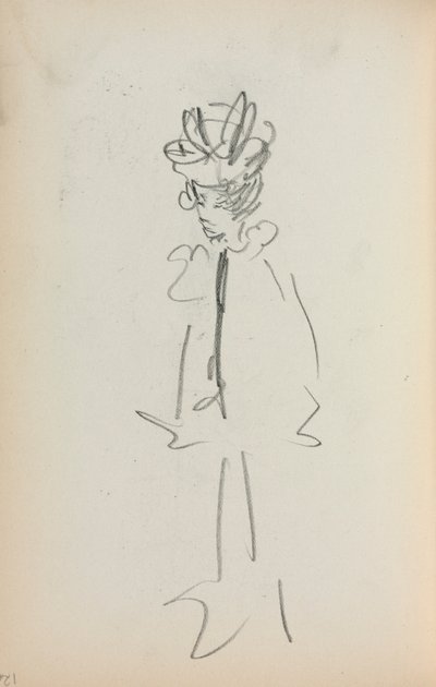 イタリアのスケッチブック立っている女性 3/4ビュー （126ページ） 作： Maurice Prendergast