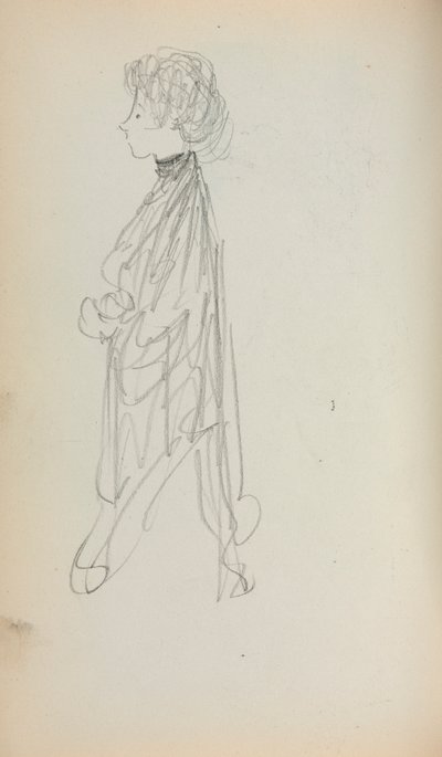 イタリアのスケッチブック横顔の立女 (51ページ) 作： Maurice Prendergast