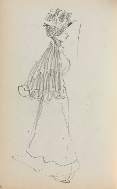 イタリアのスケッチブック立っている女性の横顔 (130ページ) 作： Maurice Prendergast