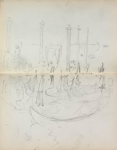 イタリアのスケッチブックベネチアン・ハーバー・ビュー (37、38ページ) 作： Maurice Prendergast