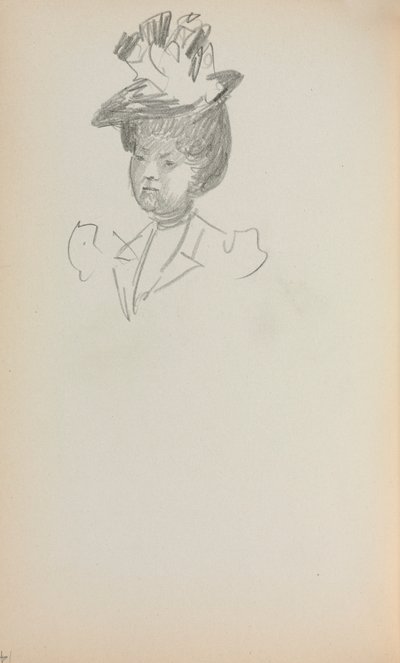 イタリアのスケッチブック女性、バストの長さ（142ページ） 作： Maurice Prendergast