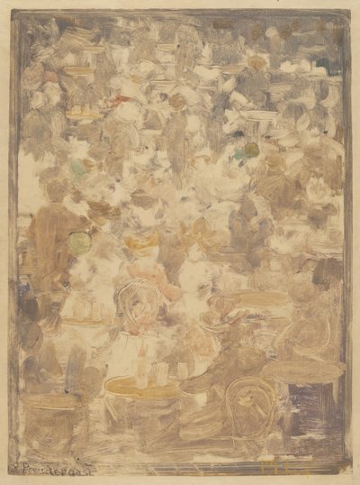 アウトドアカフェシーン 作： Maurice Brazil Prendergast
