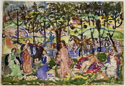 公園の風景 作： Maurice Prendergast