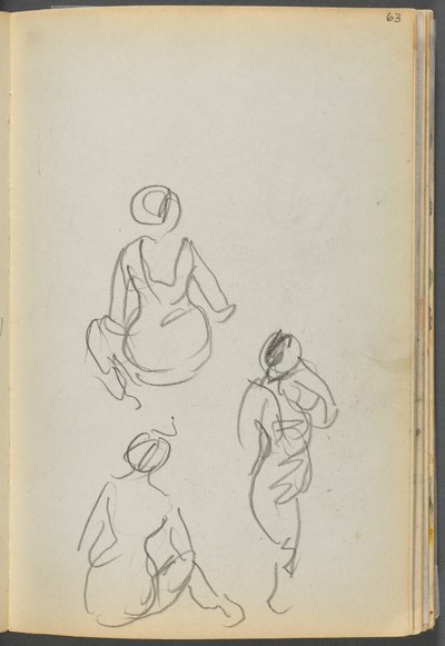 スケッチブック-ロックポート、グラニット・ショア・ホテル、063ページ：海水浴客 作： Maurice Prendergast