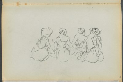 スケッチブック-グラニット・ショア・ホテル、ロックポート、099ページ：座る女性像 作： Maurice Prendergast