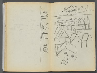 スケッチブック-グラニット・ショア・ホテル、ロックポート、174ページと175ページ：住宅 作： Maurice Prendergast