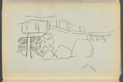 スケッチブック-ロックポート、グラニット・ショア・ホテル、178ページ：フェンス 作： Maurice Prendergast