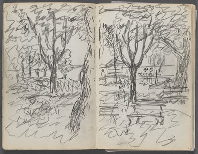 スケッチブック『デルス』127号 008  9ページ：風景 作： Maurice Prendergast