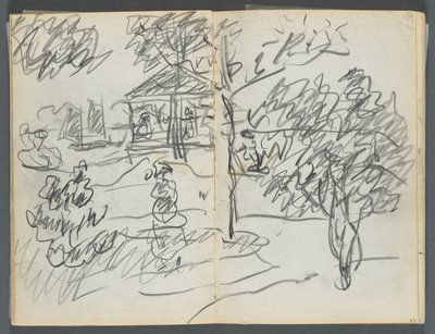 スケッチブック『デルス』127号、066  67ページ：風景 作： Maurice Prendergast
