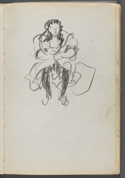 スケッチブック『デルス』127号、071ページ：座った人物 作： Maurice Prendergast