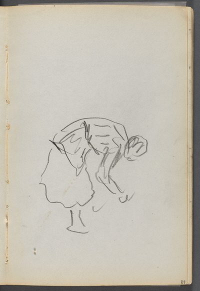 スケッチブック『ザ・デルズ』127号、089ページ：屈曲したフィギュア 作： Maurice Prendergast